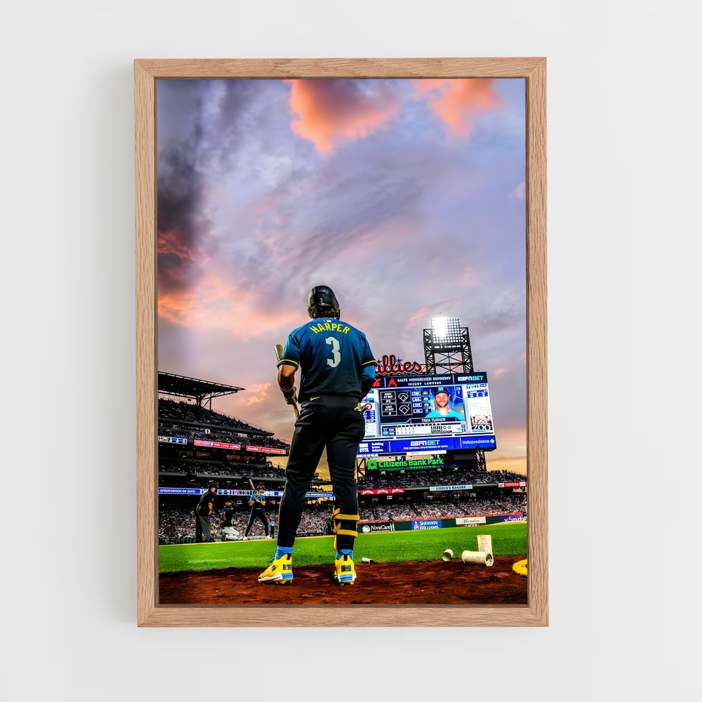 Poster Sunset Hero – affiche Baseball (vue 4)